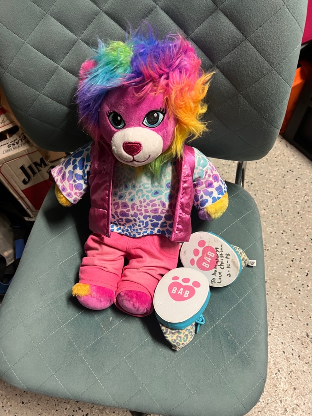 2016 Rainbow Plush Lion Stuffed Animal in Pink - Kids Toy